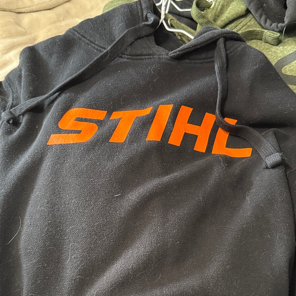 STIHL Black Hoodie with Orange Logo